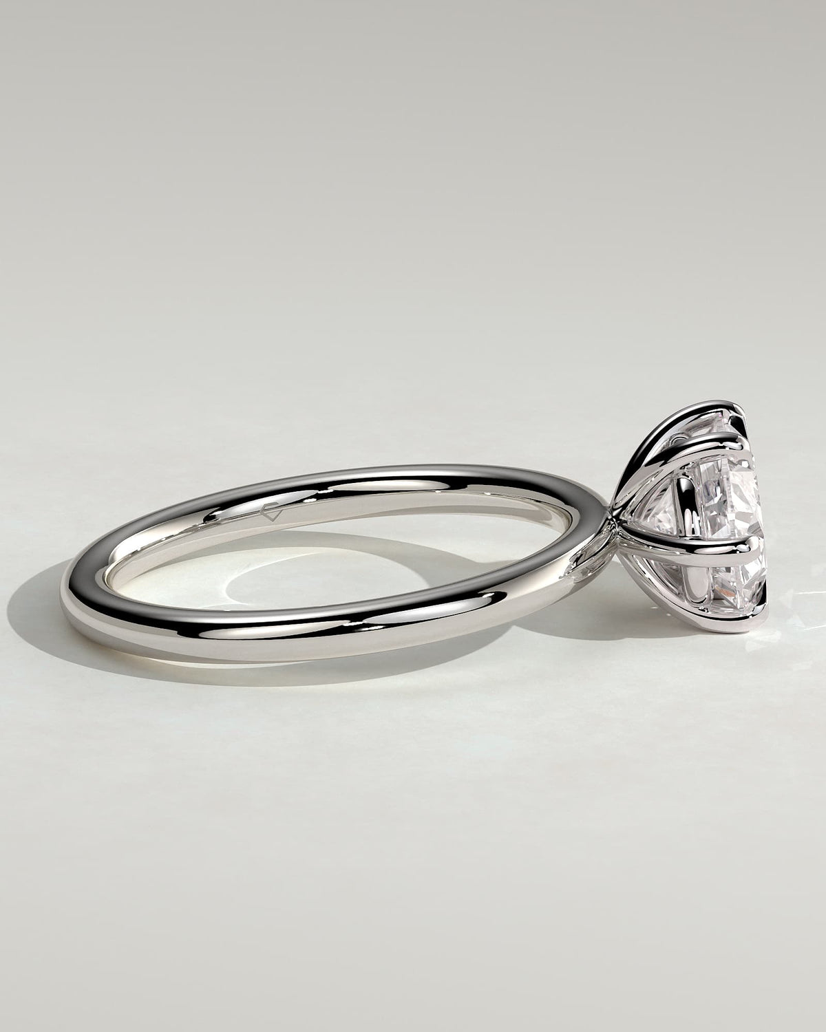 Allison - Oval East West Claw Solitaire Engagement Ring - White Gold - white gold - Lara Jewels