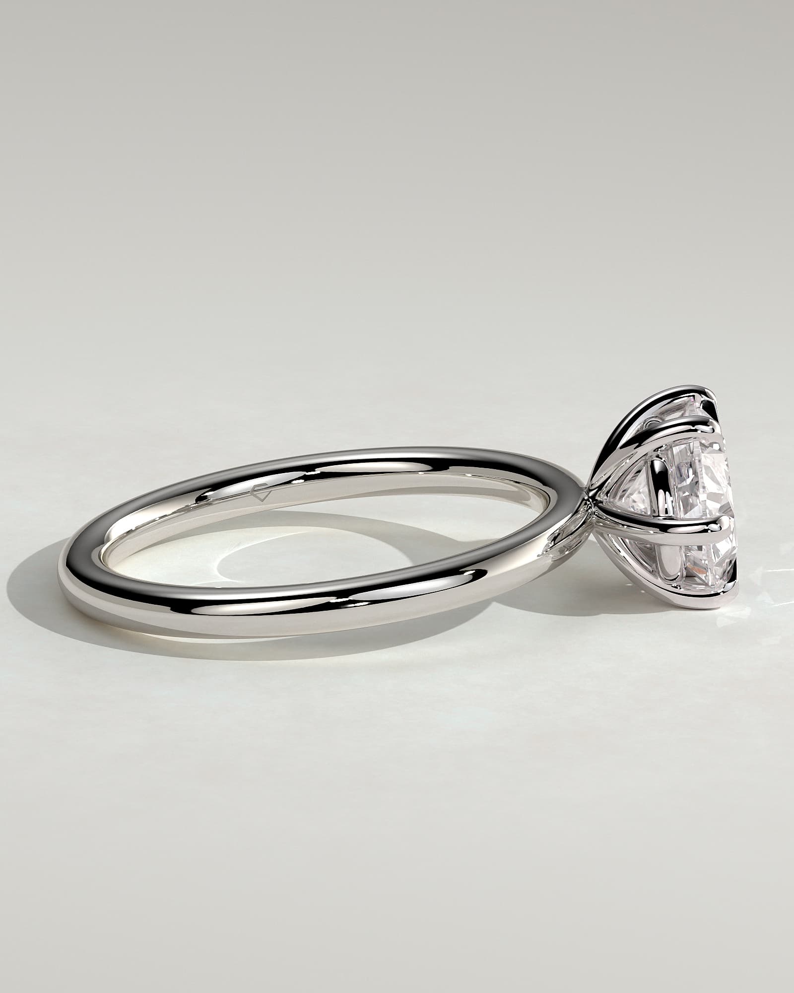 Allison - Oval East West Claw Solitaire Engagement Ring - White Gold - white gold - Lara Jewels