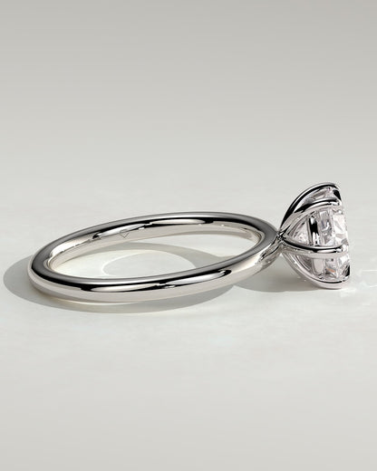 Allison - Oval East West Claw Solitaire Engagement Ring - White Gold - white gold - Lara Jewels