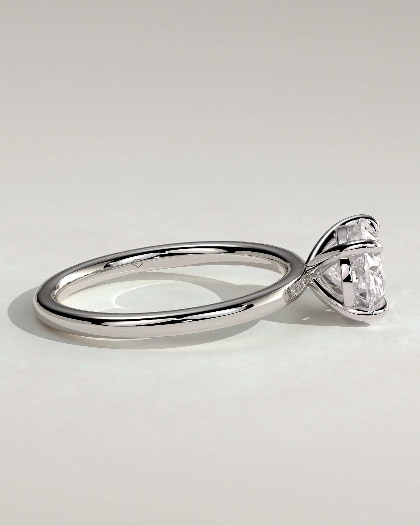 Dotti - Oval East West Claw Solitaire Engagement Ring - Platinum - White Gold / Platinum 2ct