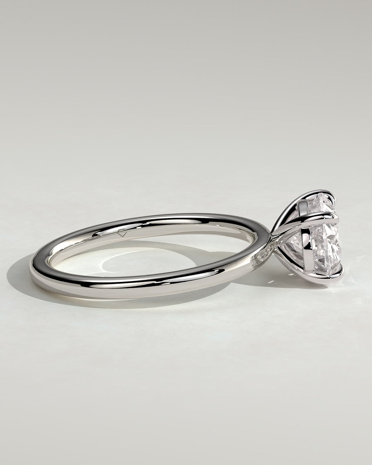 Dotti - Oval East West Claw Solitaire Engagement Ring - White Gold
