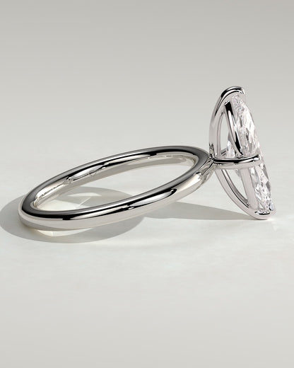 Genevieve - Marquise Claw Solitaire Engagement Ring - Platinum