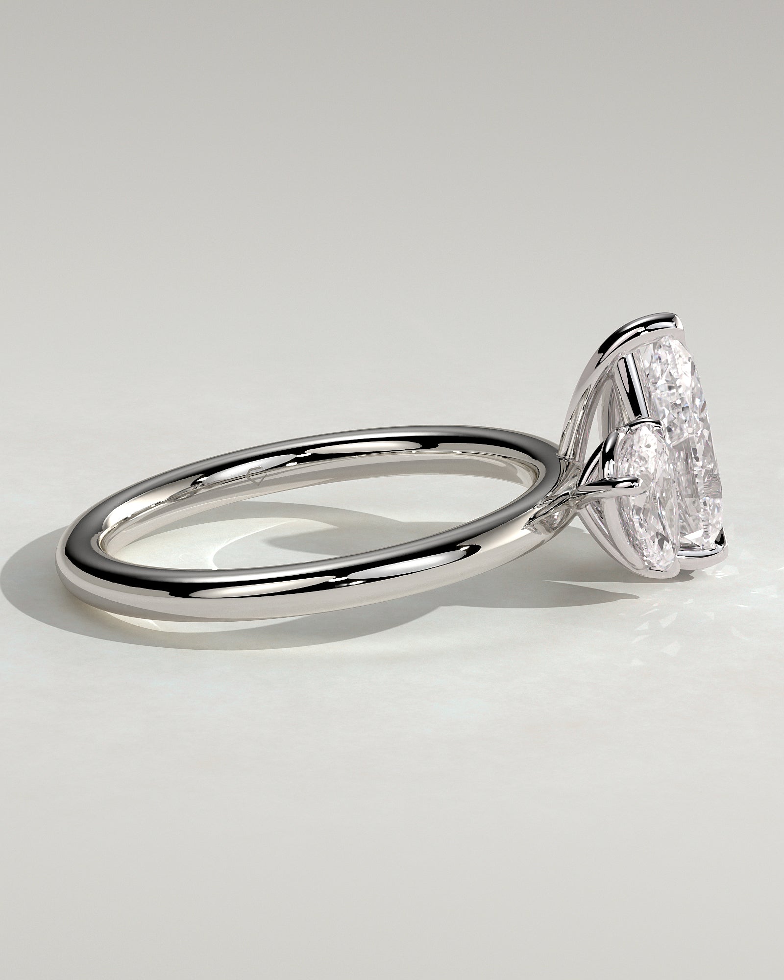 Francesca - Pear and Pear Claw Toi et Moi Engagement Ring - Platinum - White Gold / Platinum 2ct