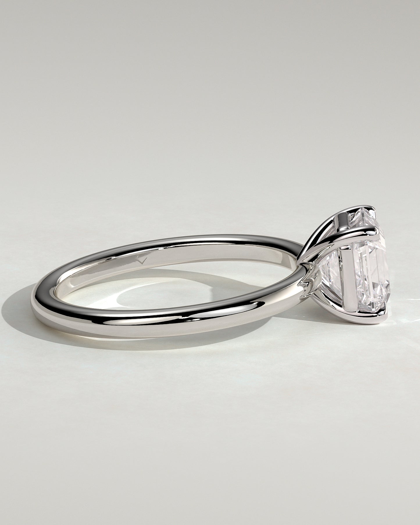Emmy - Asscher Claw Solitaire Engagement Ring - Platinum - White Gold / Platinum 2ct