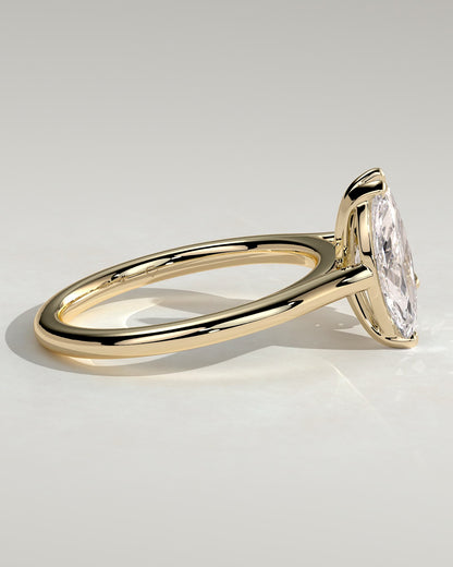 Jana - Pear and Marquise Claw Toi et Moi with Cathedral High Setting Engagement Ring - Yellow Gold
