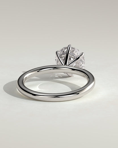 Anna - Round Claw Solitaire with Hidden Halo Engagement Ring - White Gold - white gold - Lara Jewels