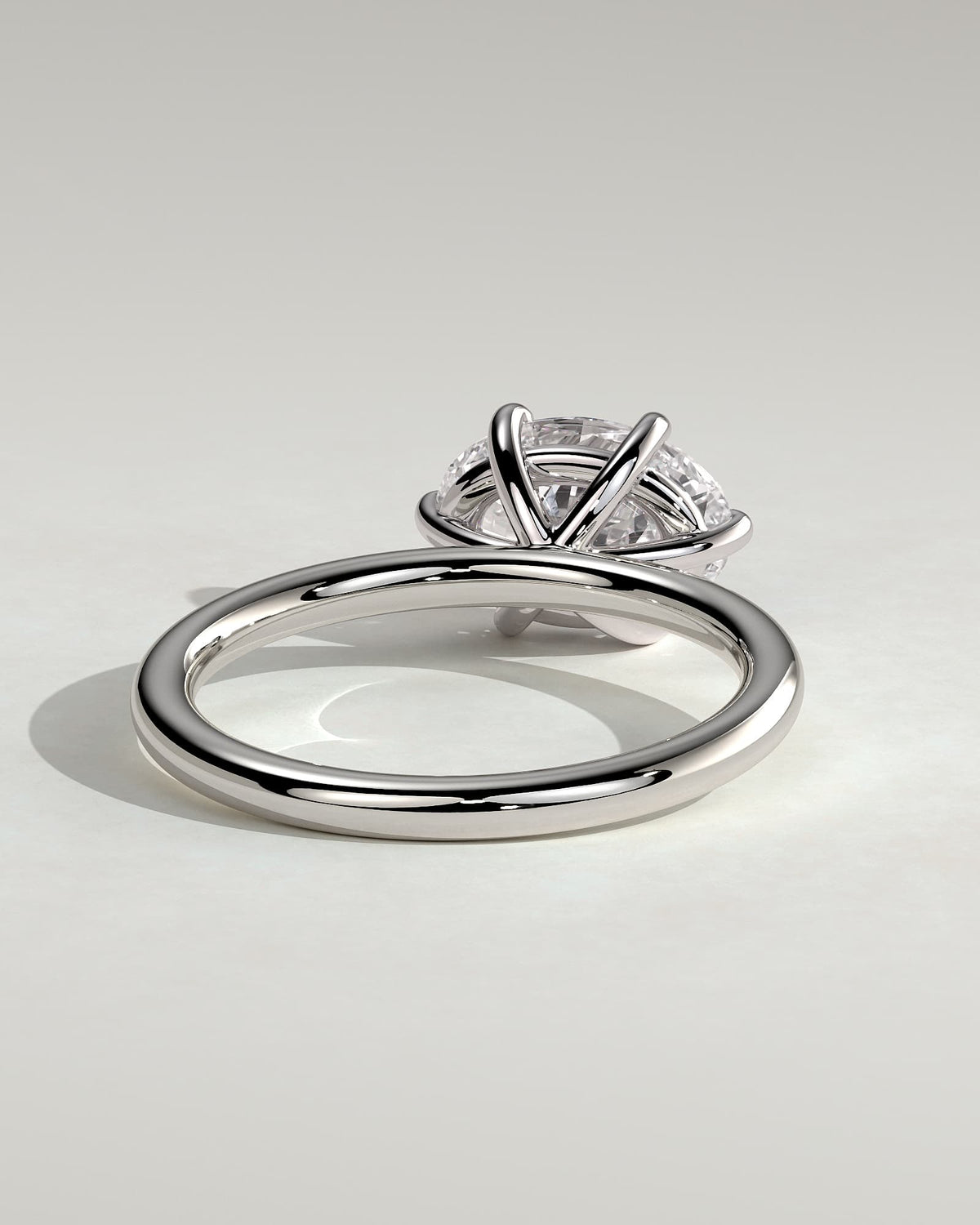 Allison - Oval East West Claw Solitaire Engagement Ring - White Gold - white gold - Lara Jewels