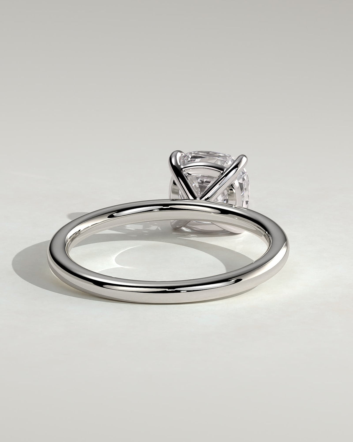 Hazel - Cushion Claw Solitaire Engagement Ring - White Gold
