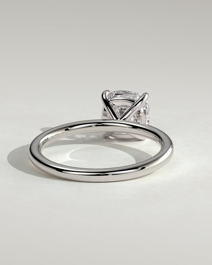 Hazel - Cushion Claw Solitaire Engagement Ring - White Gold