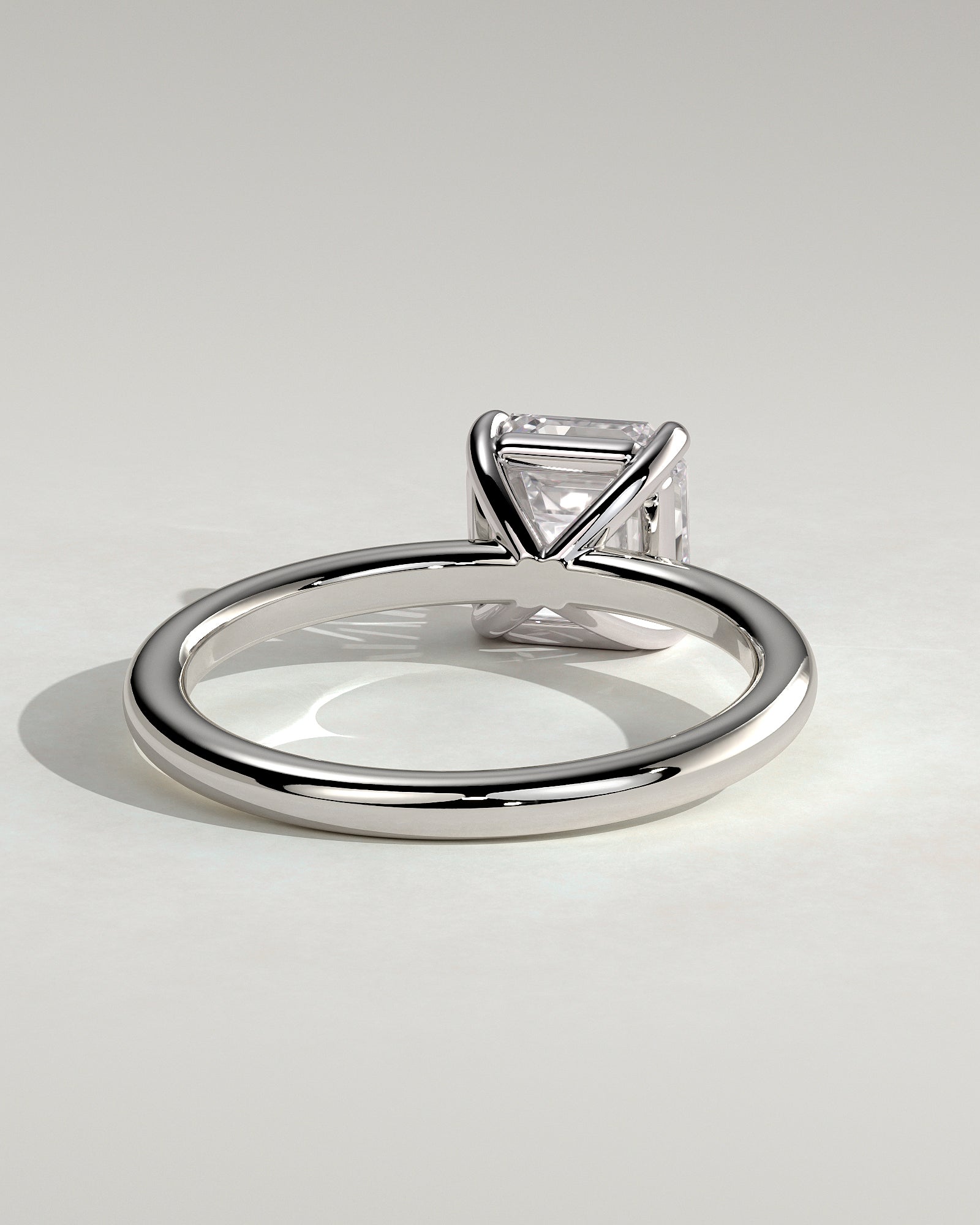 Emmy - Asscher Claw Solitaire Engagement Ring - Platinum - White Gold / Platinum 2ct