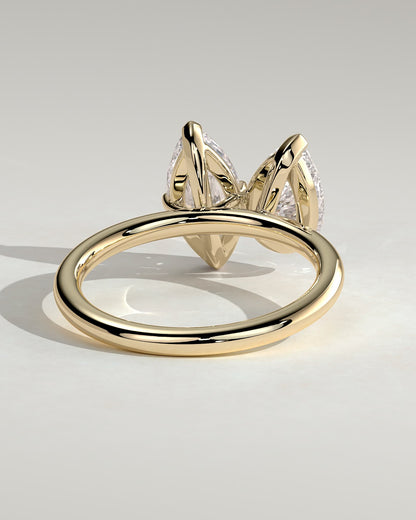 Dolly - Pear and Marquise Claw Toi et Moi Engagement Ring - Yellow Gold