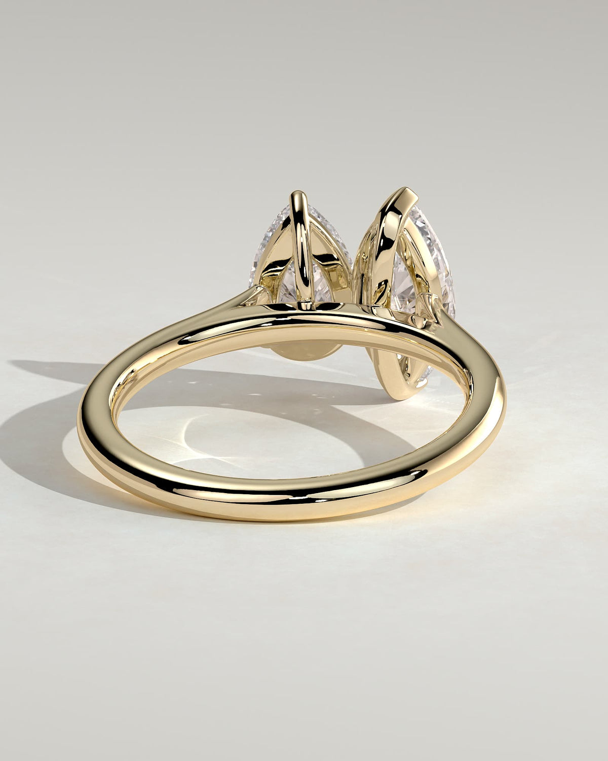 Jana - Pear and Marquise Claw Toi et Moi with Cathedral High Setting Engagement Ring - Yellow Gold
