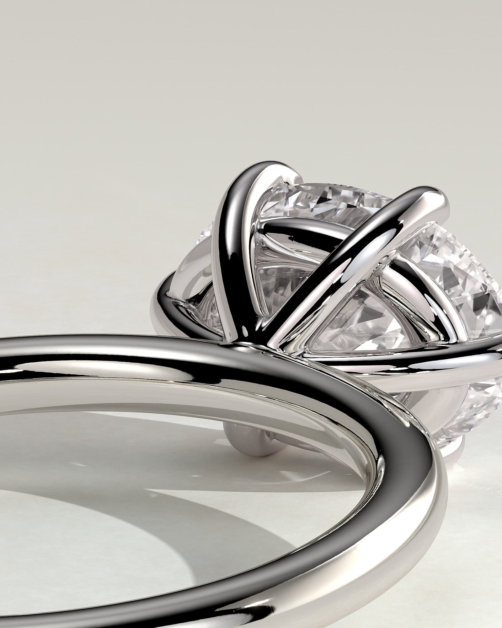Allison - Oval East West Claw Solitaire Engagement Ring - White Gold - white gold - Lara Jewels