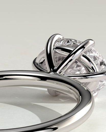 Allison - Oval East West Claw Solitaire Engagement Ring - White Gold - white gold - Lara Jewels