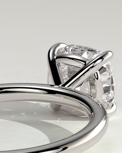 Hazel - Cushion Claw Solitaire Engagement Ring - Platinum