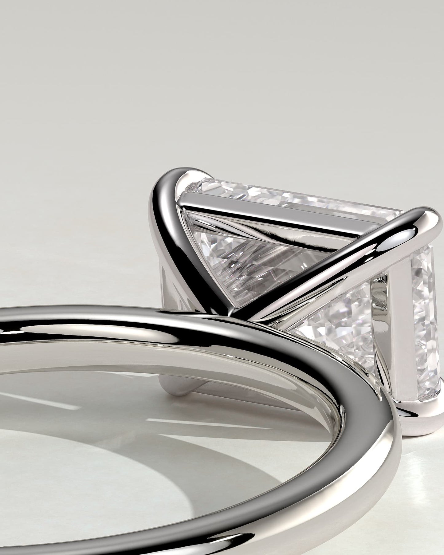 Debbie - Emerald East West Claw Solitaire Engagement Ring - White Gold