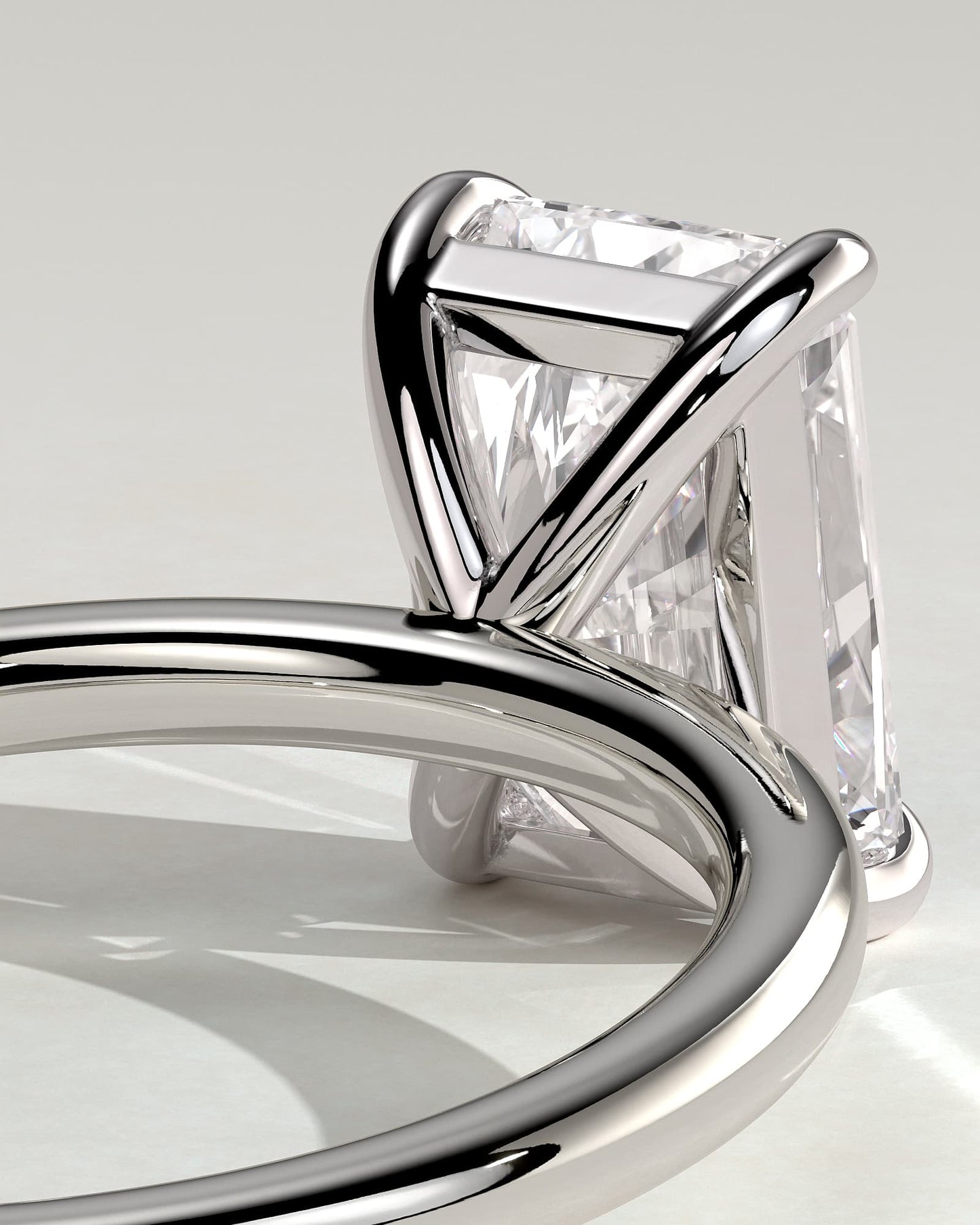 Judy - Radiant Claw Solitaire Engagement Ring - White Gold