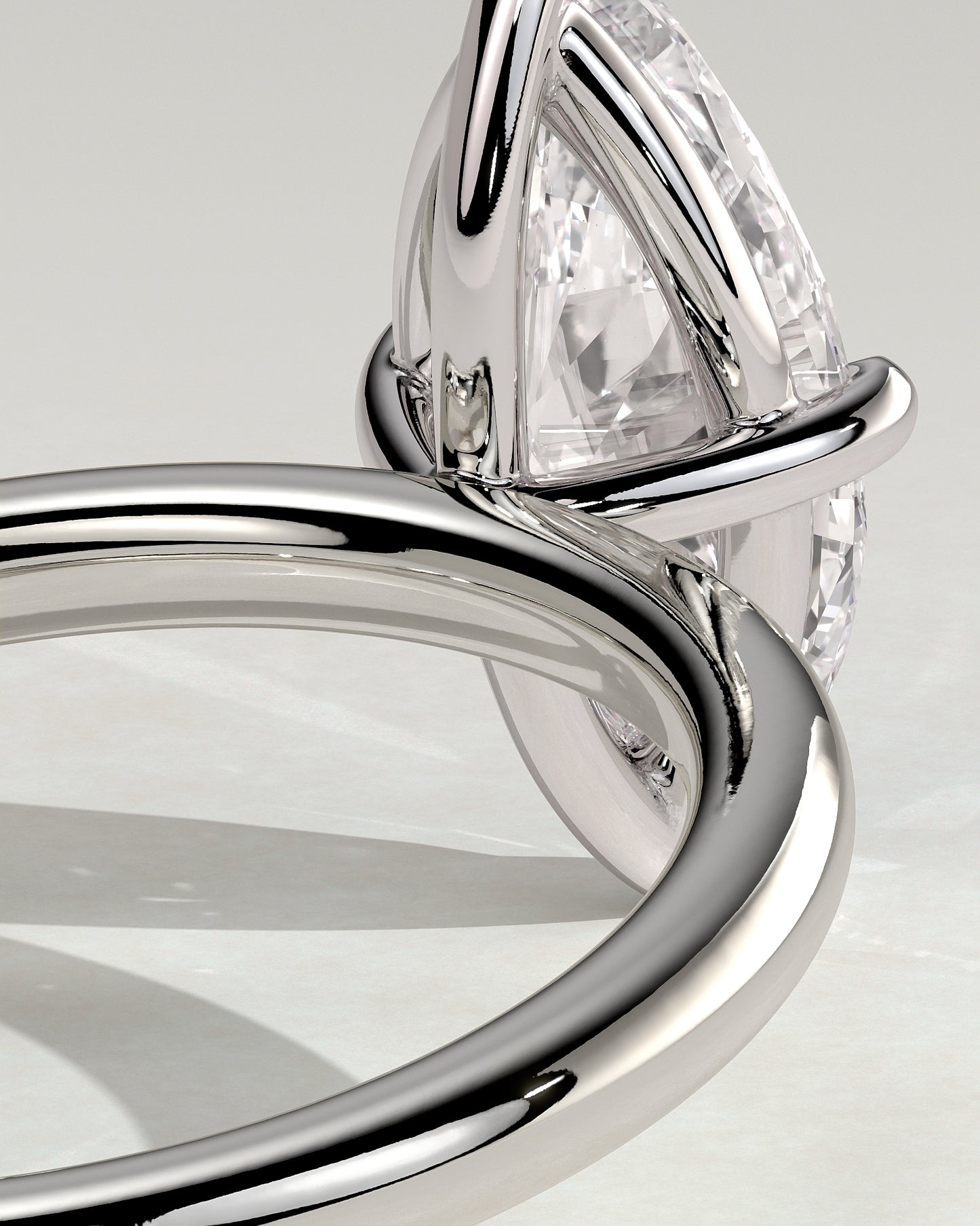 Genevieve - Marquise Claw Solitaire Engagement Ring - Platinum - White Gold / Platinum 2ct