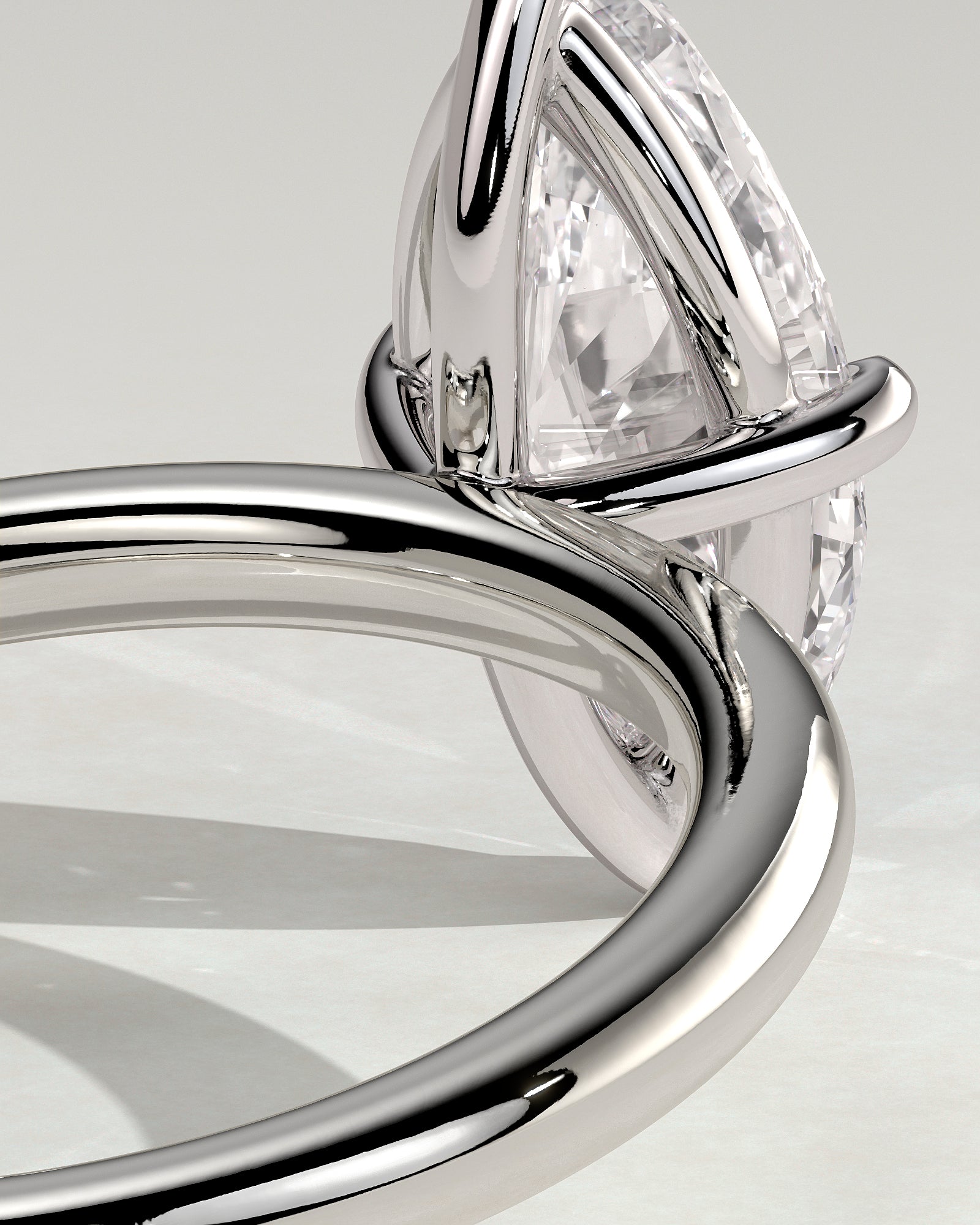 Genevieve - Marquise Claw Solitaire Engagement Ring - Platinum - White Gold / Platinum 2ct