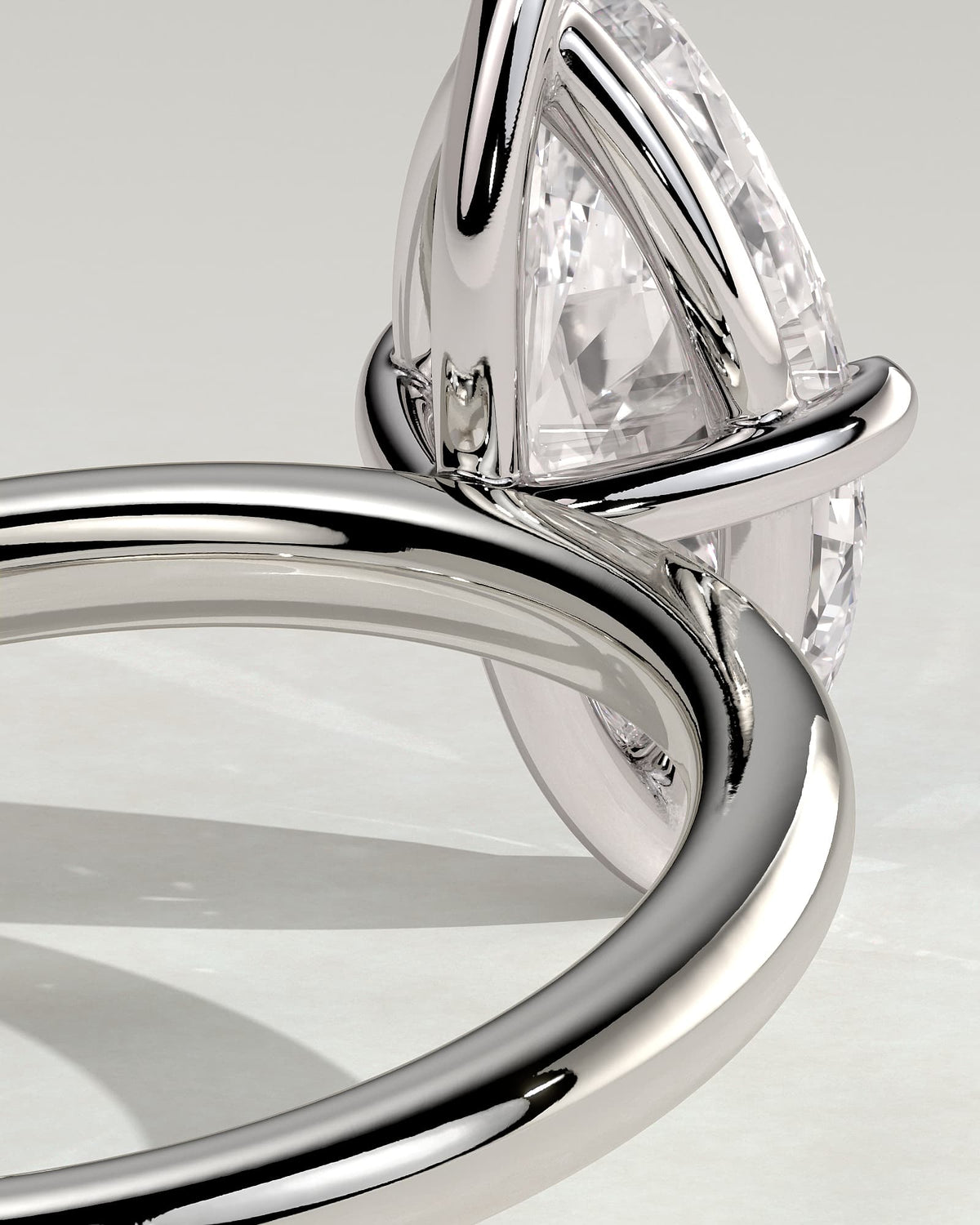 Genevieve - Marquise Claw Solitaire Engagement Ring - White Gold
