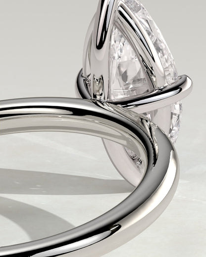 Genevieve - Marquise Claw Solitaire Engagement Ring - White Gold