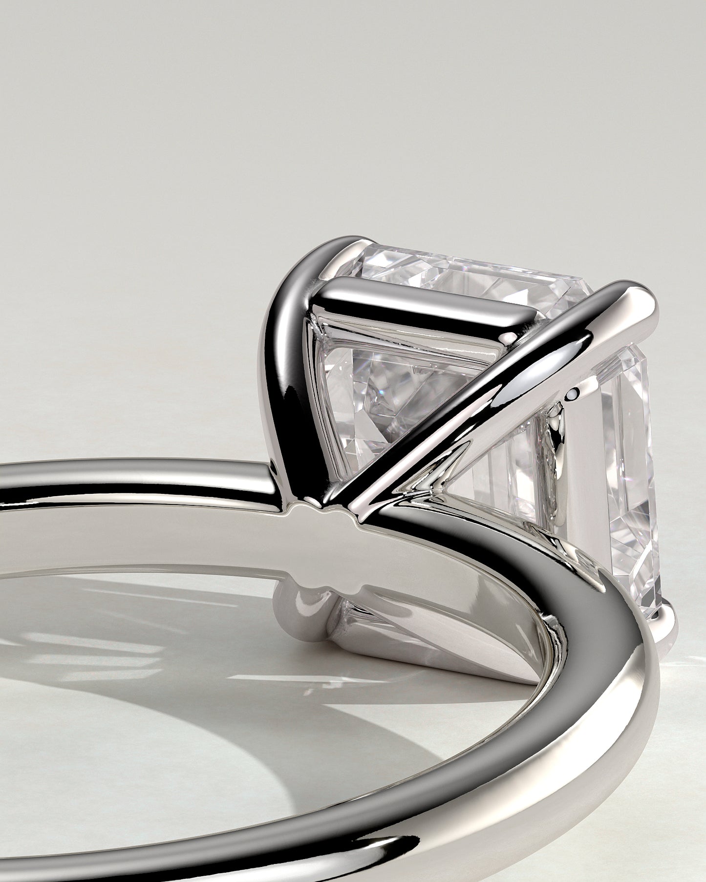 Emmy - Asscher Claw Solitaire Engagement Ring - Platinum - White Gold / Platinum 2ct