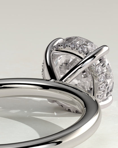 Bindi - Round Claw Solitaire with Hidden Halo Engagement Ring - Platinum