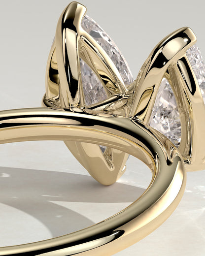 Dolly - Pear and Marquise Claw Toi et Moi Engagement Ring - Yellow Gold