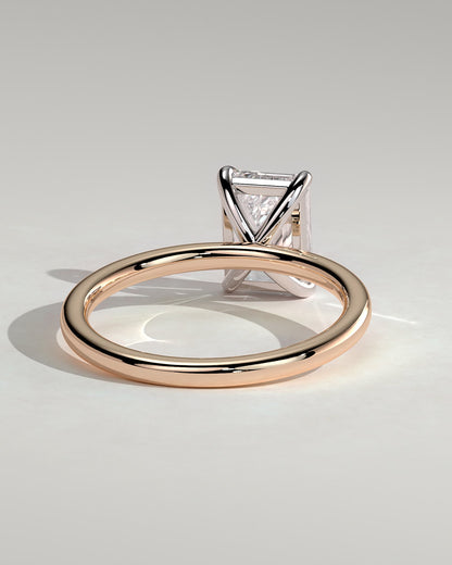 Alina - Emerald Claw Solitaire Engagement Ring - Rose Two-Tone - rose two-tone - Lara Jewels