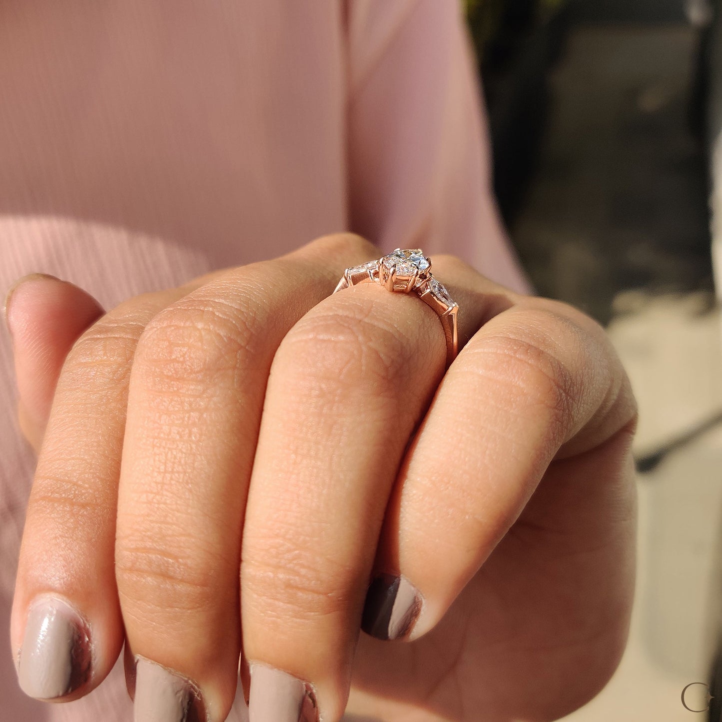 3 Stone Engagement Ring With Marquise And Kite Cut