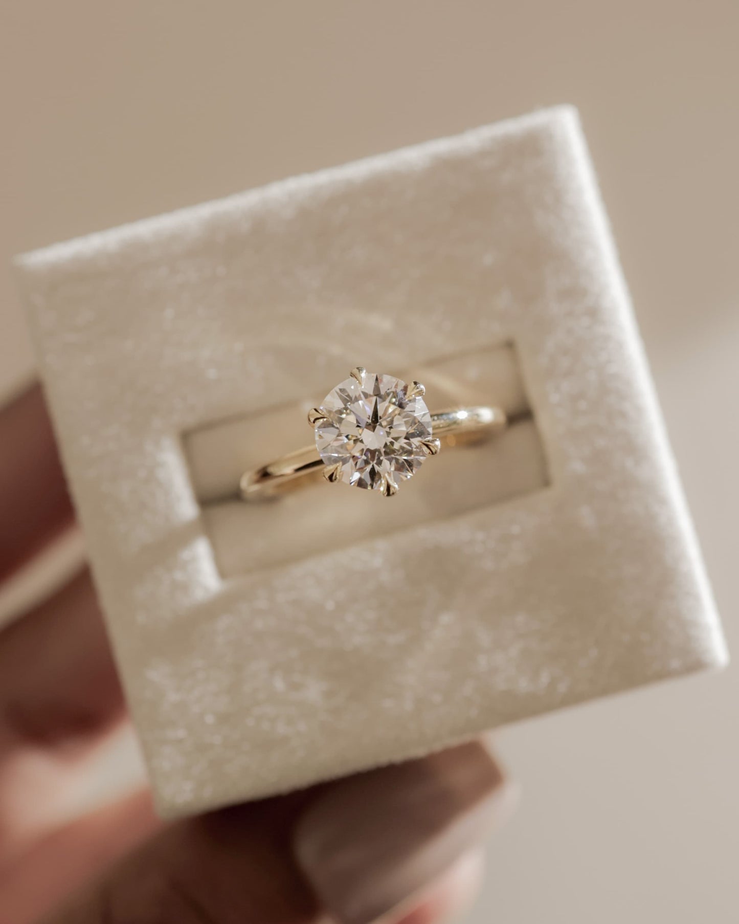 Mariah - Round Claw Solitaire with Crown Gallery Engagement Ring - Platinum