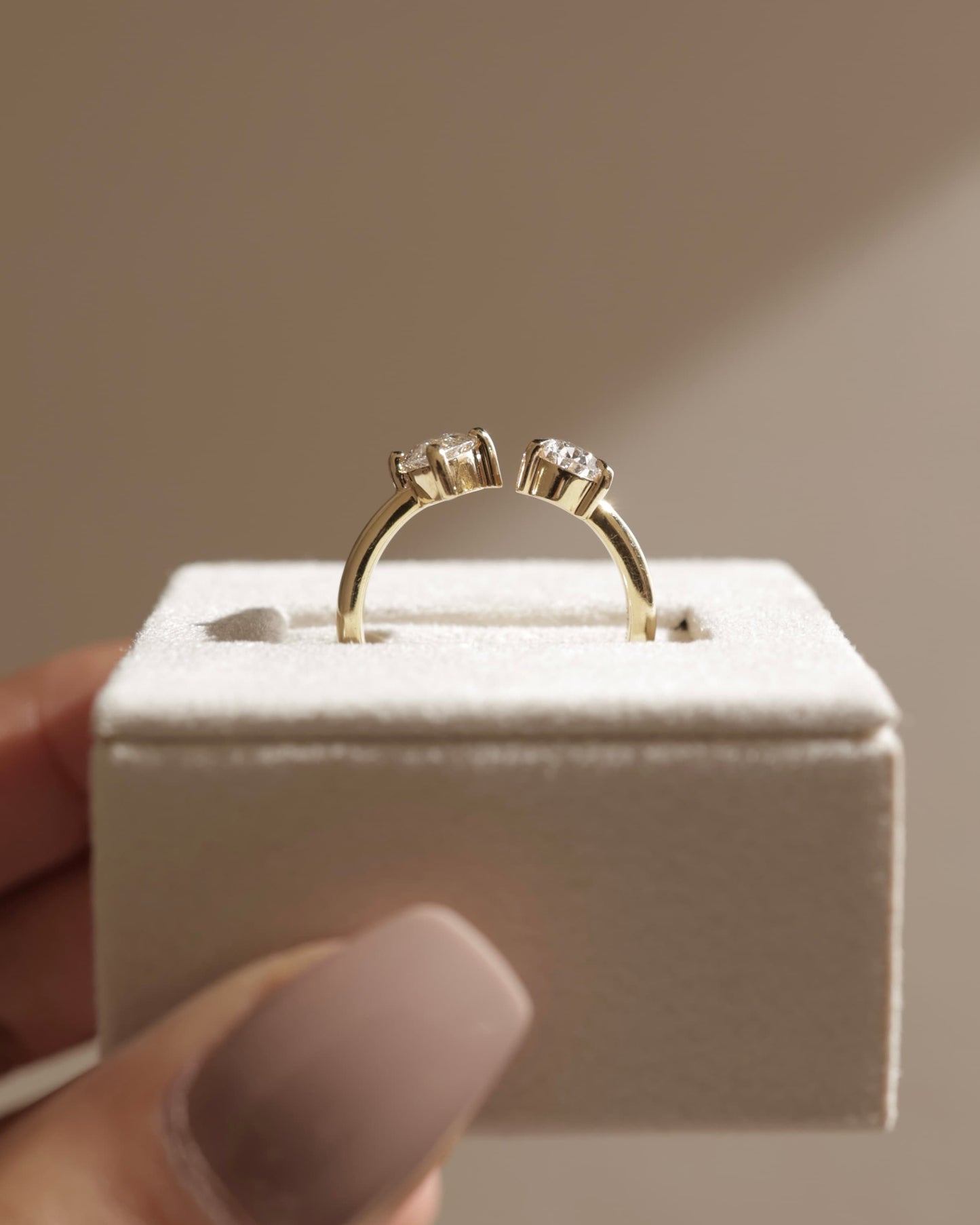 Salma - Marquise and Pear Claw Toi et Moi with Open Band Engagement Ring - White Gold