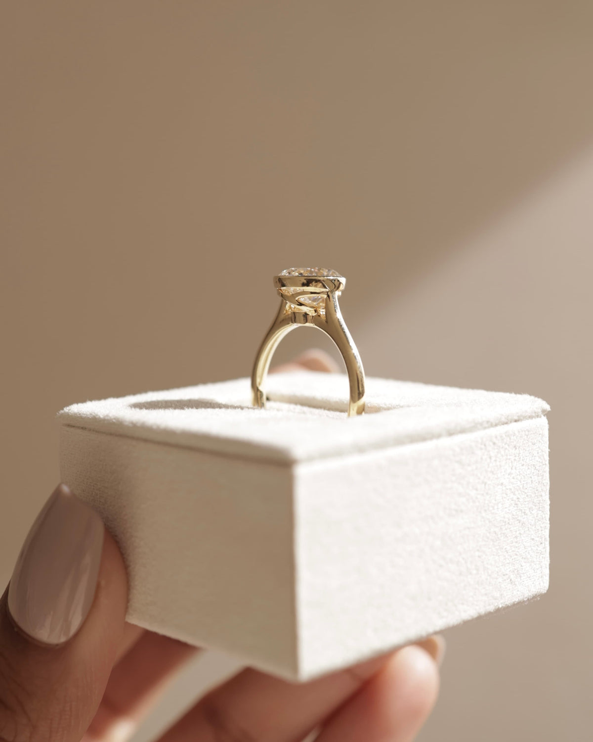 Maeve - Round Bezel Solitaire with Twisted Gallery Engagement Ring - Platinum