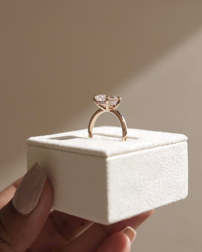 Nienna - Pear Claw Solitaire with Hidden Halo Engagement Ring - Platinum