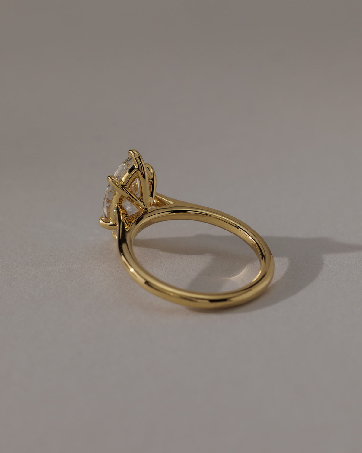 Leila - Marquise Claw Solitaire with Cathedral High Setting Engagement Ring - Platinum