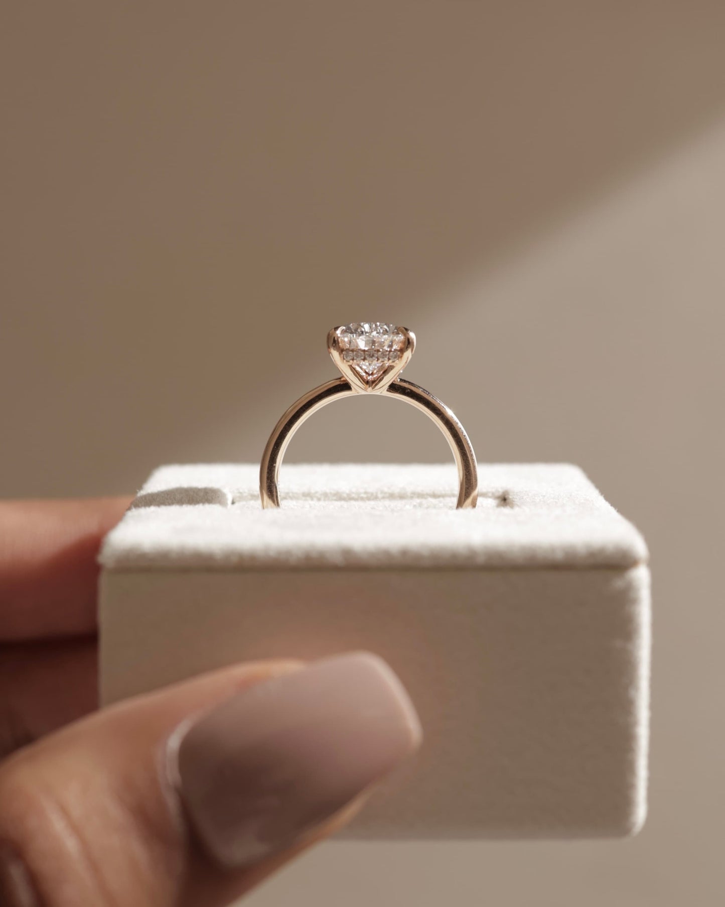 Nienna - Pear Claw Solitaire with Hidden Halo Engagement Ring - Yellow Gold