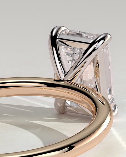 Alina - Emerald Claw Solitaire Engagement Ring - Rose Two-Tone - rose two-tone - Lara Jewels