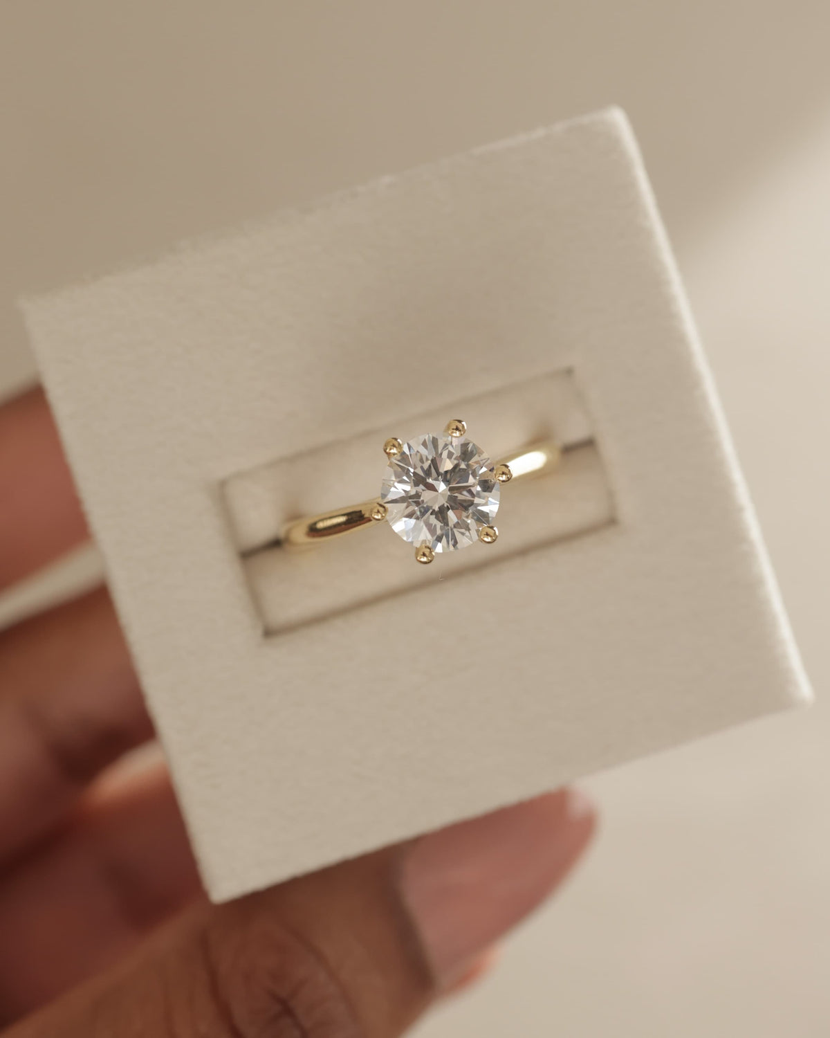 Delilah - Round Claw Solitaire with Open Trellis Gallery and Cathedral Low Setting Engagement Ring - Rose Gold