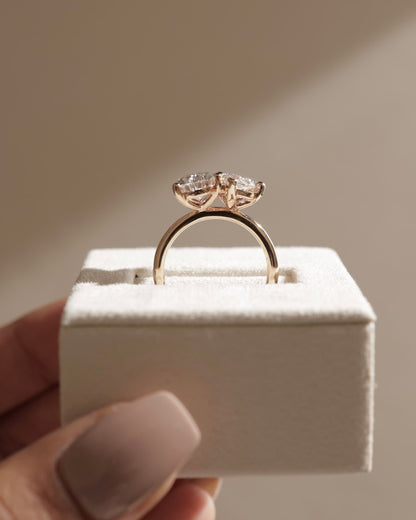 Dolly - Pear and Marquise Claw Toi et Moi Engagement Ring - White Gold
