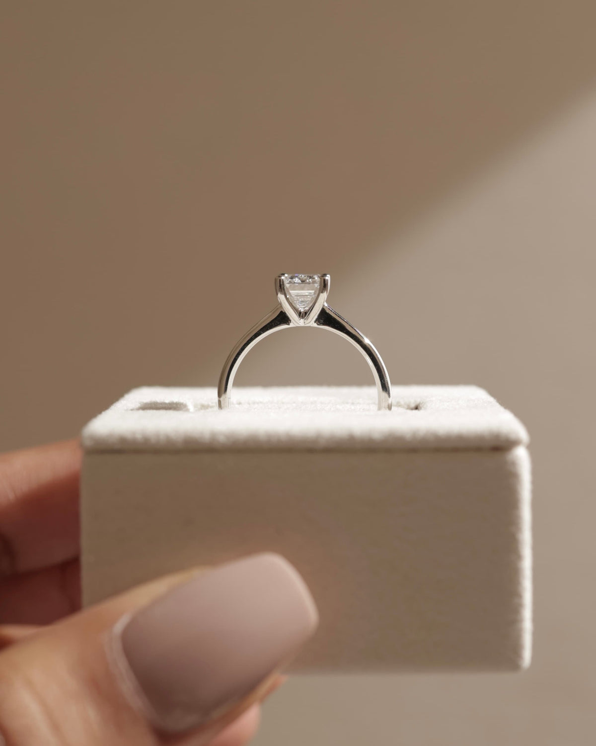 Freya - Emerald Claw Solitaire with Tapered Band and Cathedral Low Setting Engagement Ring - Yellow Gold