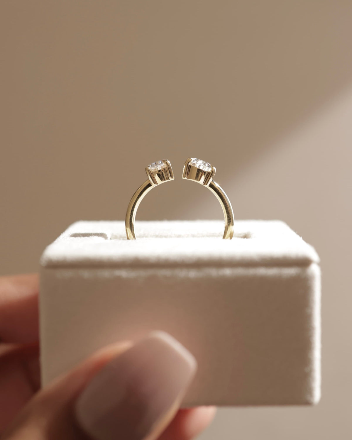 Nadia - Oval and Pear Claw Toi et Moi with Open Band Engagement Ring - White Gold