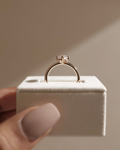 Sherry - Marquise Claw Solitaire Engagement Ring - Yellow Gold