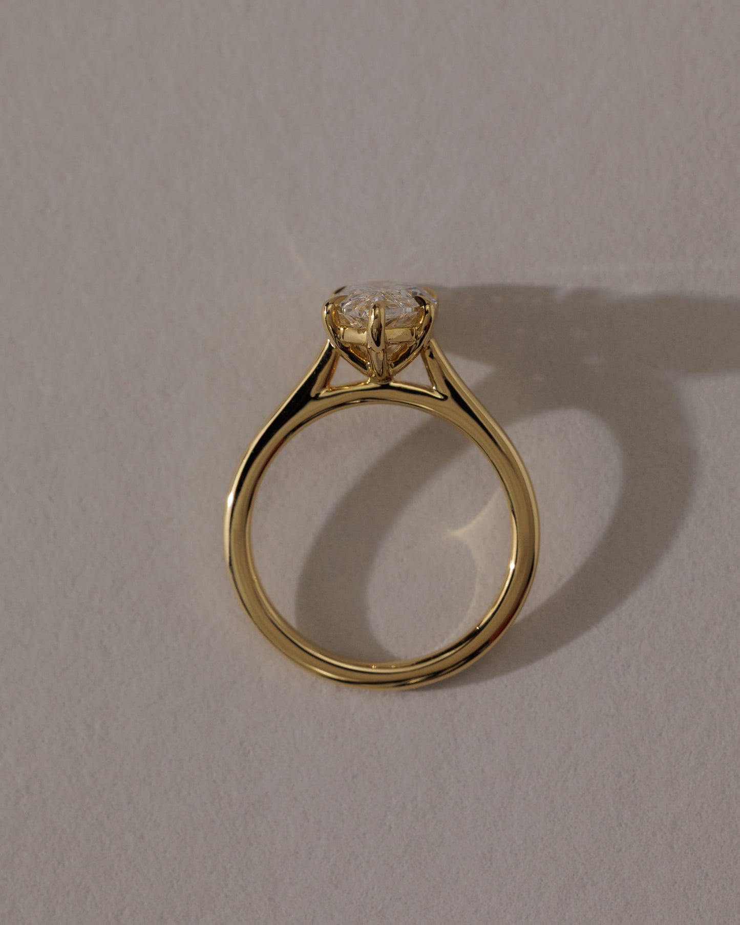 Leila - Marquise Claw Solitaire with Cathedral High Setting Engagement Ring - Platinum