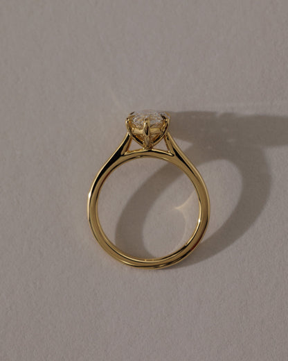 Leila - Marquise Claw Solitaire with Cathedral High Setting Engagement Ring - Platinum