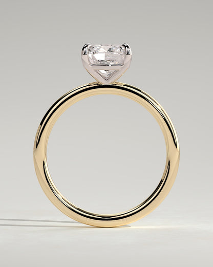 Hazel - Cushion Claw Solitaire Engagement Ring - Yellow Two-Tone
