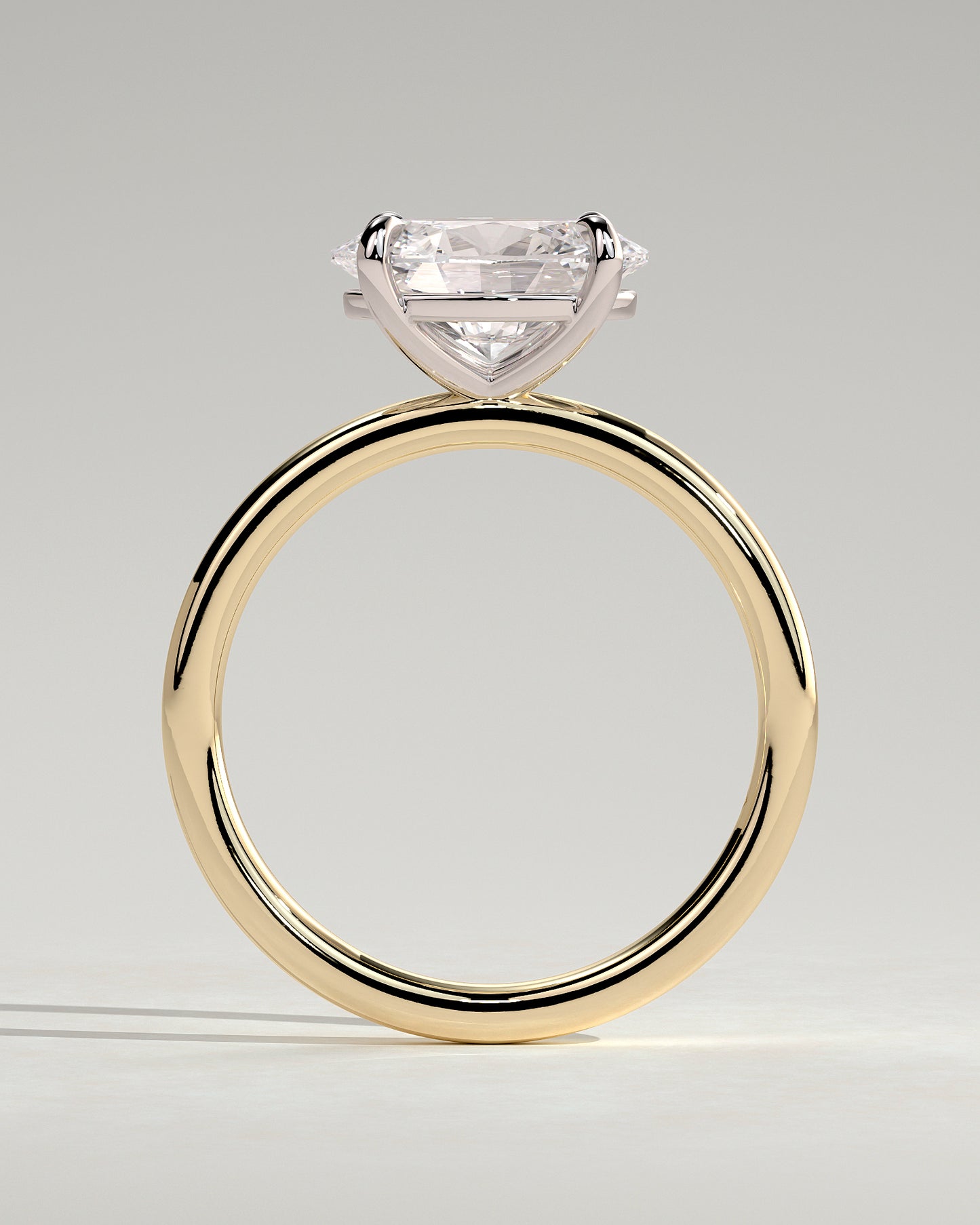 Dotti - Oval East West Claw Solitaire Engagement Ring - Yellow Two-Tone - Yellow Two-Tone 2ct