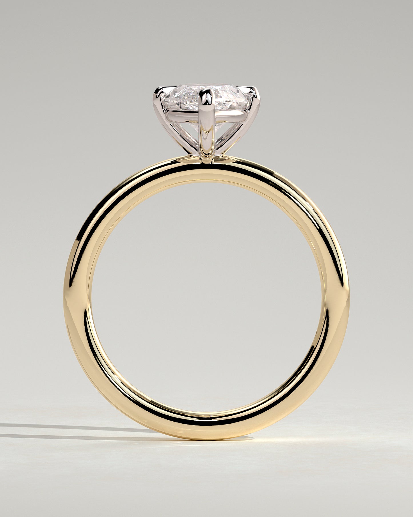 Genevieve - Marquise Claw Solitaire Engagement Ring - Yellow Two-Tone - Yellow Two-Tone 2ct