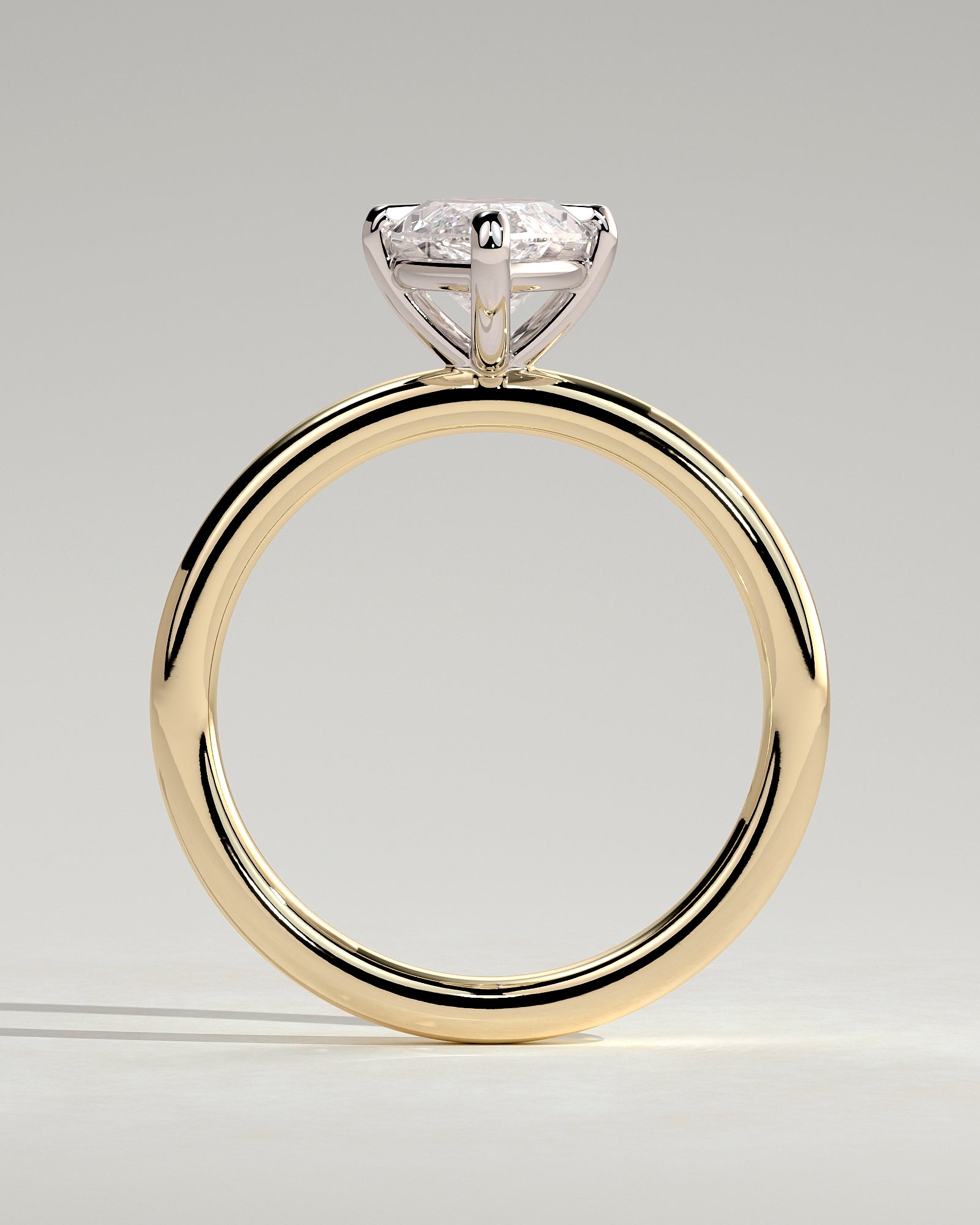 Genevieve - Marquise Claw Solitaire Engagement Ring - Yellow Two-Tone - Yellow Two-Tone 2ct