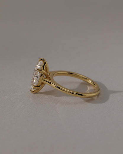 Leila - Marquise Claw Solitaire with Cathedral High Setting Engagement Ring - White Gold