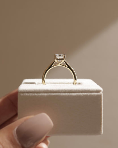 Nora - Emerald Claw Solitaire with Spiral Gallery and Cathedral Low Setting Engagement Ring - Rose Gold